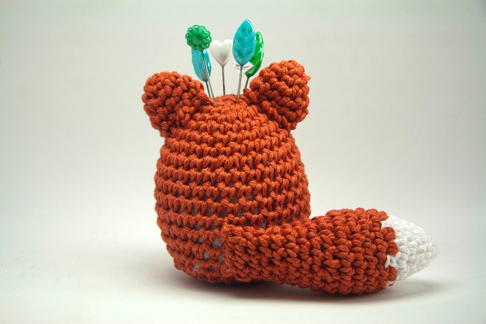 Pincushion Fox Amigurumi - Rust/Orange
