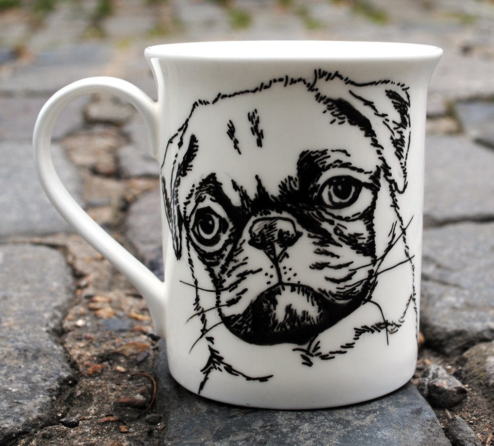 Hand Drawn Mug - Pug