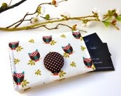 Cream Owl Business Card Holder/ Small Wallet