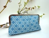 Tiles in Dusty Blue KissLock Clutch