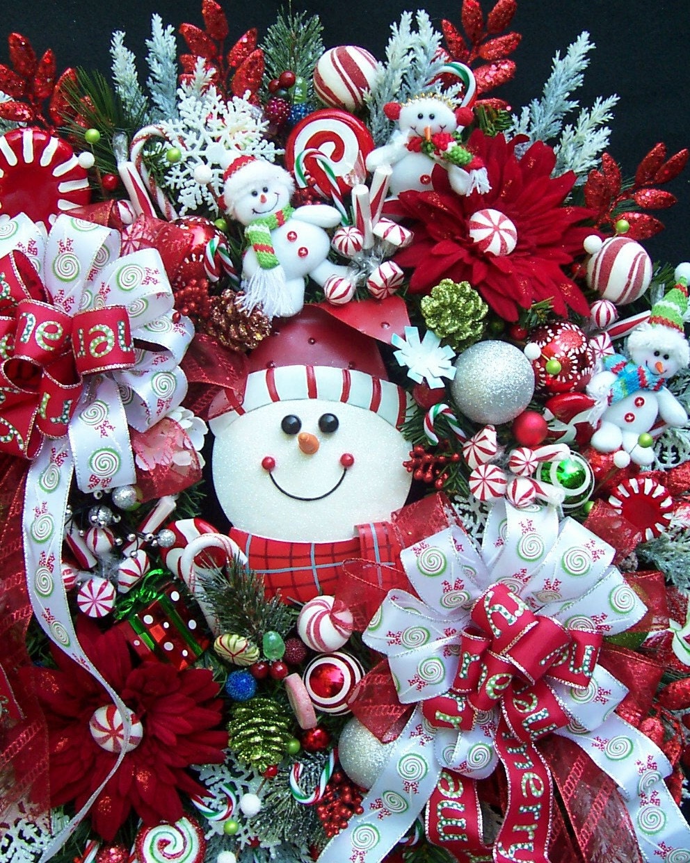 Snowmen And Snowflakes Christmas Wreath