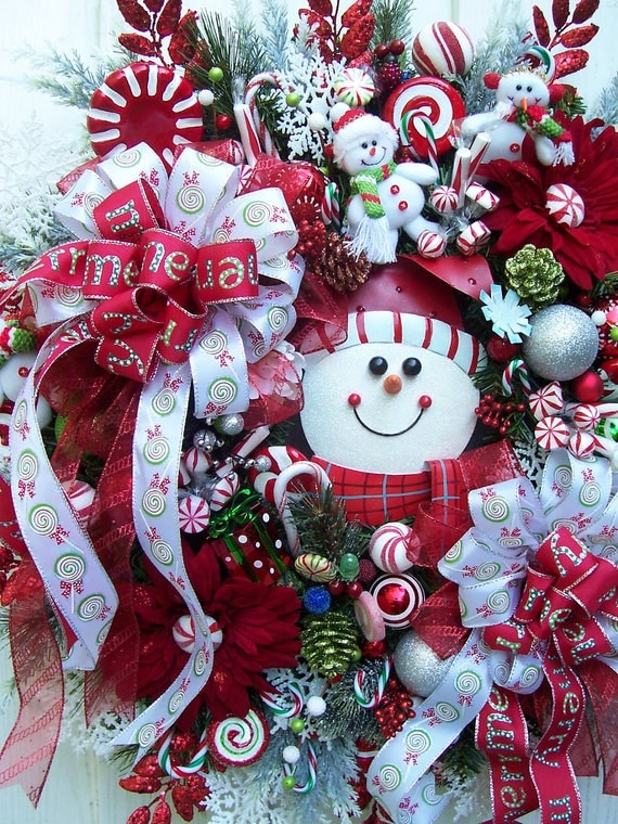 Snowmen And Snowflakes Christmas Wreath
