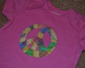 Peace Sign Applique Shirt for your Baby, Toddler or Child.  (YOU pick size and color combo)