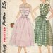 50s Simplicity 3252 Dress Bust 32 Size 14 Sleeveless Peter Pan Collar Front Button Tucks Concealed Pockets Full Skirt Summer