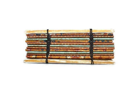 Small Orange and Blue Glittered Coptic Bound Journal.