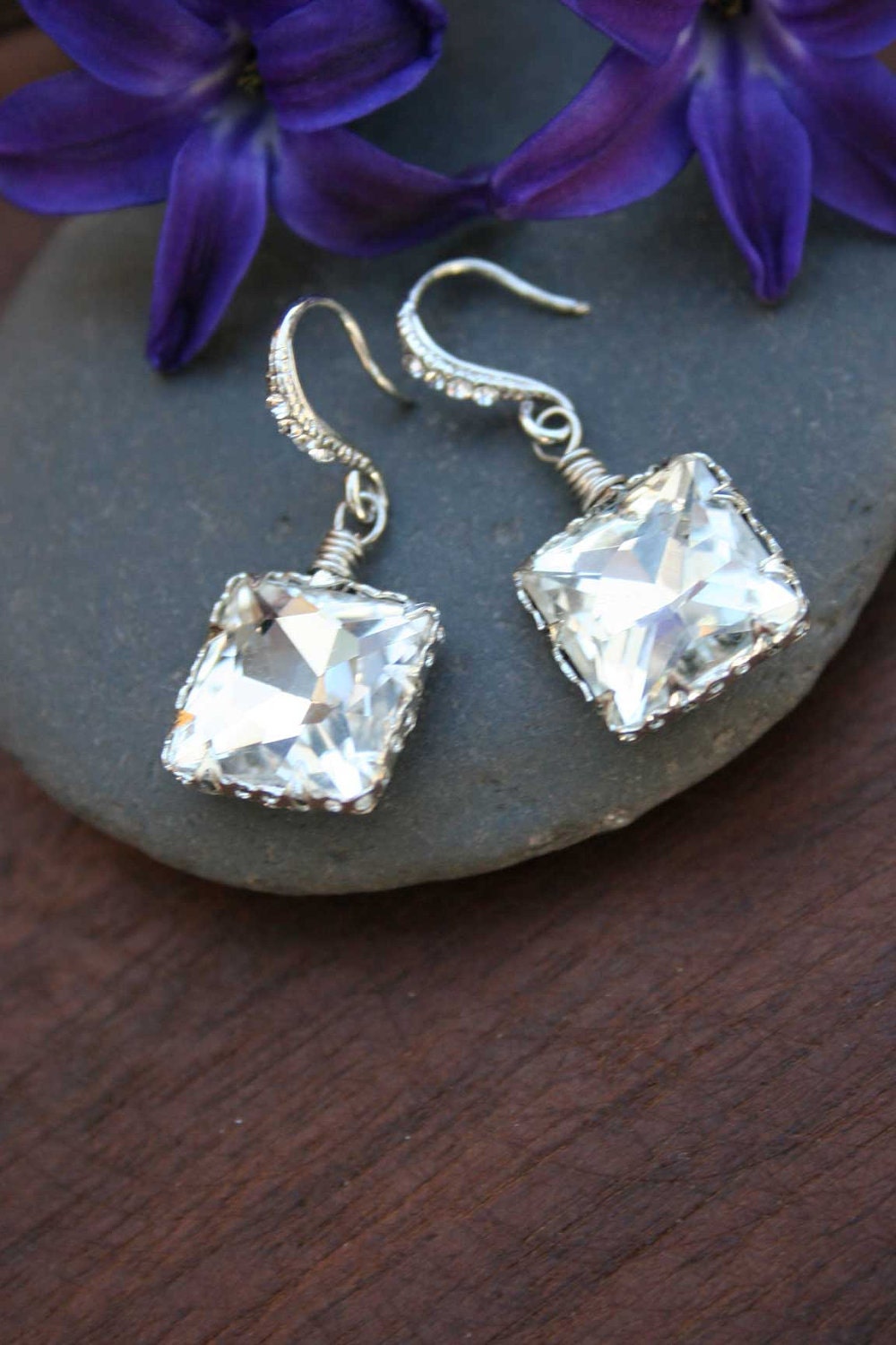 SKy- Vintage Inspired crystal EARRINGS -Bridal Elegance