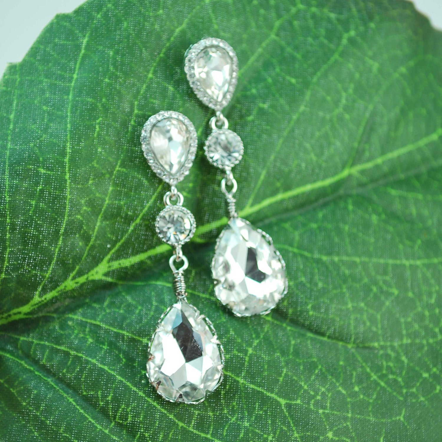 Stella- Vintage Inspired crystal EARRINGS -Bridal Elegance