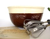 Brownie Ware Bowl Bake-Mix Brown and Cream Vintage from AllieEtCie