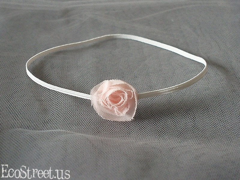 Baby Headband, Light Pink Rose Newborn Headband, Great for Photo Prop