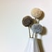 Rustic Gray Pom Pom Bouquet / 3 Handmade Craspedia Flowers For The Home