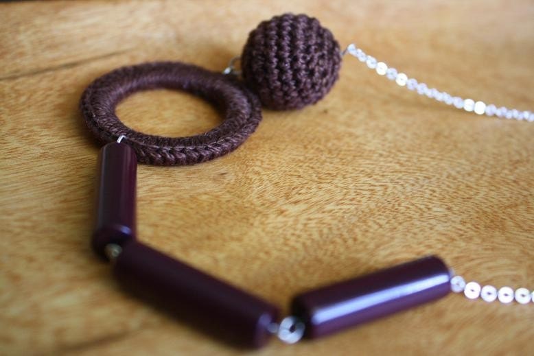 Plum Crochet Ring and Ball