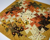 Autumn Wall Hanging Table Topper Button Art Quilt Pinwheels Handmade Hand Quilted Ready to Ship One of a Kind