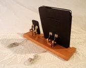 DUAL Unit - iPad - iPhone - iPod - Dock - Sync and Charging iDock Station - Fits Book Style Cases - Custom Built Cherry Model..