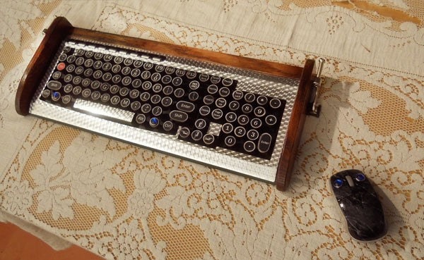Keyboard Mouse  Combo-Antique looking Victorian Retro Styling - Steampunk-Typewriter-Silver- ETSY DISCOUNT OFFER