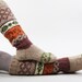 Knee high knitted socks with Scandinavian ornaments for women gift for her