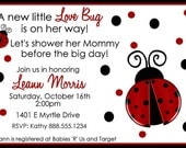 Personalized LADYBUG Lady Bug Baby girl Shower Invitation Customized Digital Invite YOU PRINT