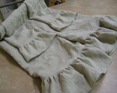 Set of Ruffled Washed Linen Bath Towels