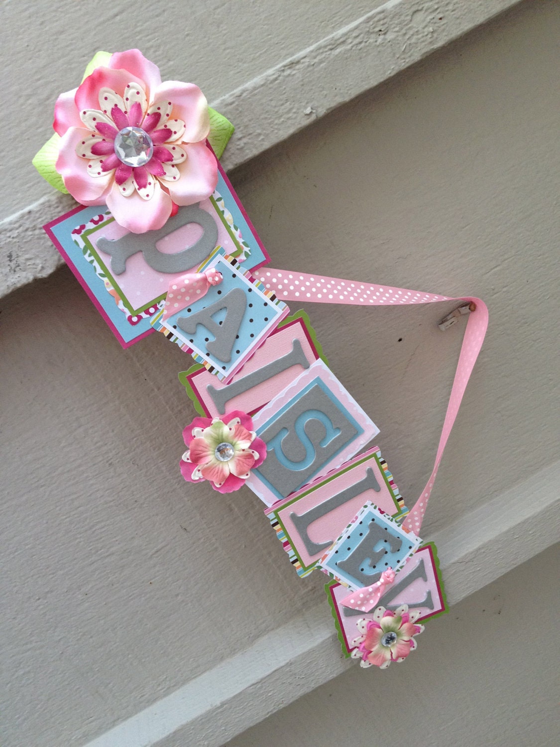 Kid's Name Sign--LIMITED EDITION--Hot Pink, Light Pink, Blue, Green, White, Silver--Personalize--GIRL--Baby--Kid--Nursery Decor--Kid's Room