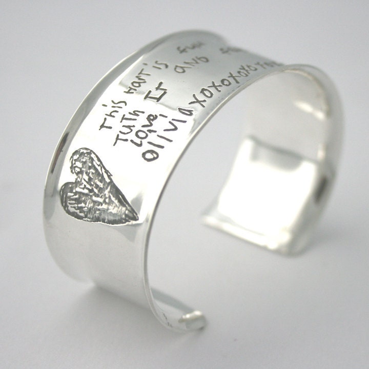 Personalized Cuff bracelet with your child's drawing