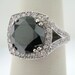 4.12Ct 14K White Gold Black & White Diamonds Unique Engagement Ring