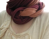 Squid scarf set of 3 knit stretch spaghetti thick cascade spiral ruffle drape custom color recycled upcycled shirt winter fall skinny wrap