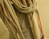 Squid scarf set of THREE jersey knit stretch spaghetti thick cascade spiral ruffle drape custom color recycled upcycled shirt layered winter fall skinny wrap gray green tan brown cream white blue red black yellow orange purple turquoise