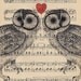 Upcycled Dictionary Page Upcycled Book Art Upcycled Art Print Upcycled Book Print Vintage Art Print Musical Owl Lovers