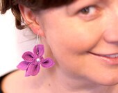 Heather Felt Flower Earrings