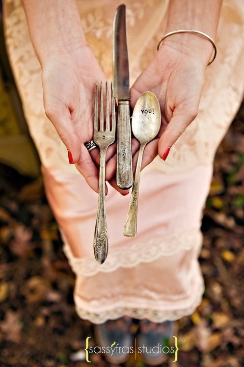 Vintage Three Piece Silverware Place Setting Knife, Fork, Spoon Wedding Reception