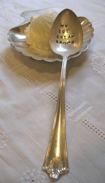 Vintage Silverware Ice Cream Spoon