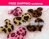 40 pieces Felt Leopard Heart Minnie (6 Colors MIXED) Appliques Safari Mickey Mouse ..... 4044/s 0106..... FREE SHIPPING Worldwide
