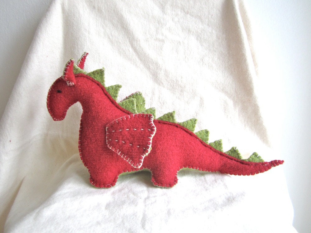 Dragon, organic, red dragon, green, waldorf, soft animal, toy, magical creature, fairy tale, fantasy