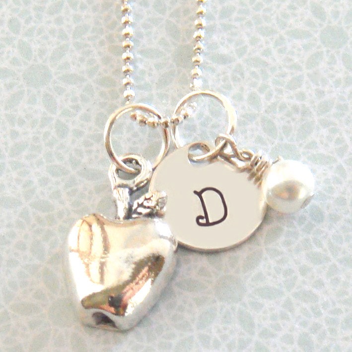 Teacher Necklace - Hand Stamped Jewelry - Sterling Silver