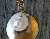 hammered pearl necklace