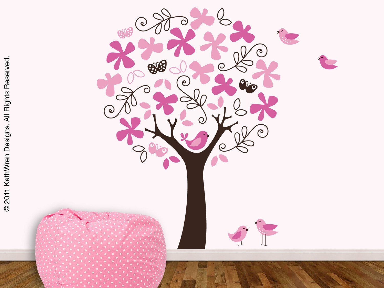 Flower Tree by KathWren - Vinyl Wall Decal