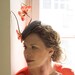 Dark Grey Cocktail Straw Mini Hat Pillbox Orange Butterflies Headpiece Gift Fascinator Butterfly Weddings Party Races