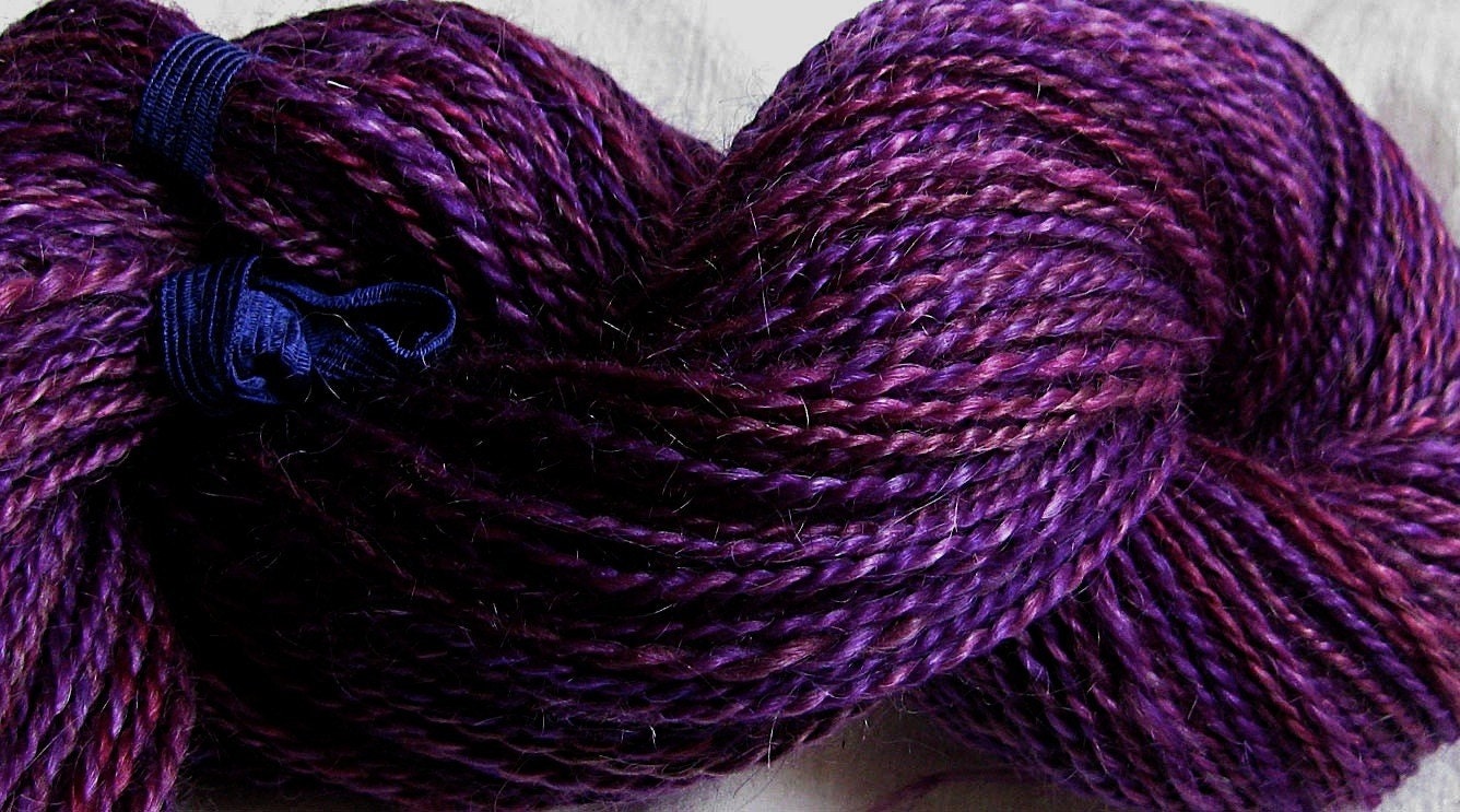 VIOLET HILL Handspun Yarn /Texas Kid Mohair Nylon Merino