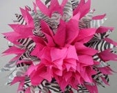 Set of 10 Zebra and Hot Pink Medium & Large Poms --- OR Pick Your Color To Go With Zebra