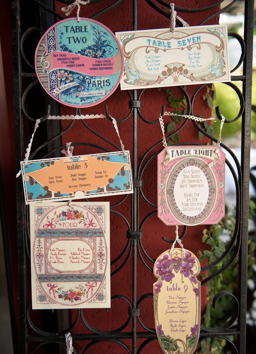 Vintage Seating Charts