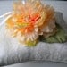 Peach Peony Ring Bearer Pillow with Vintage Lace