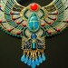Egyptian Scarab Necklace -  Bead Embroidered Necklace, Statement Necklace, Collar Necklace