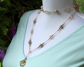 Strands of Gold Swarovski Crystal Necklace