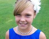 Custom Swarovski Crystal Pearl Flower Girl Necklace