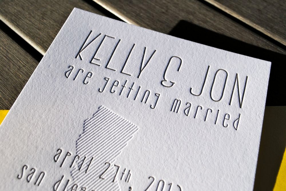 Letterpress Save The Date Cards - State of Affair