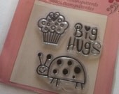 Cupcake Ladybug and Big Hugs Clear Stamp Set