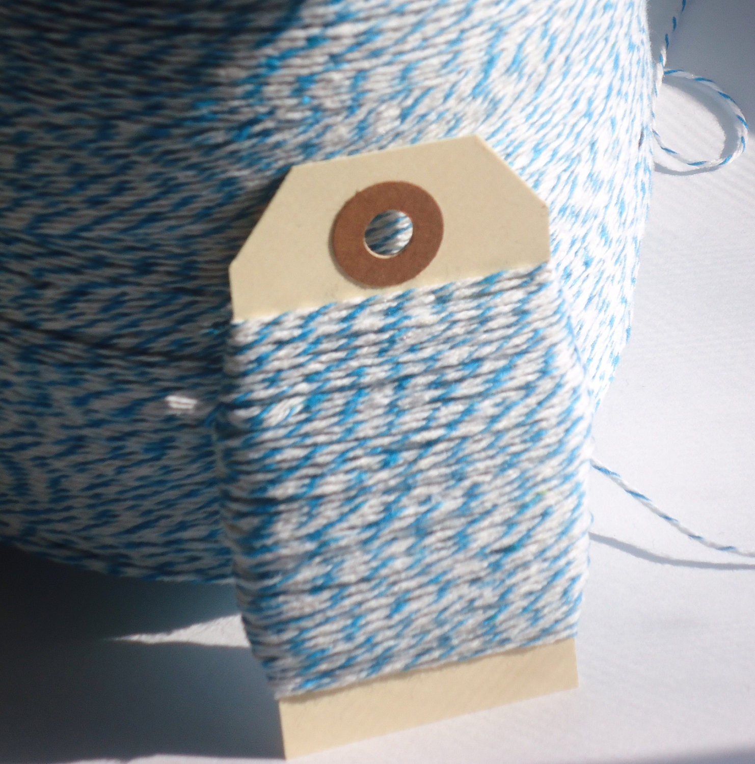 BULK SALE  Bright Blue and White Bakers Twine 100 yards