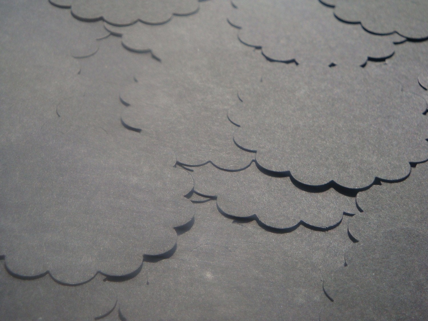 Black Cardstock 2 Inch Scallop Circle Paper Punches 25pcs