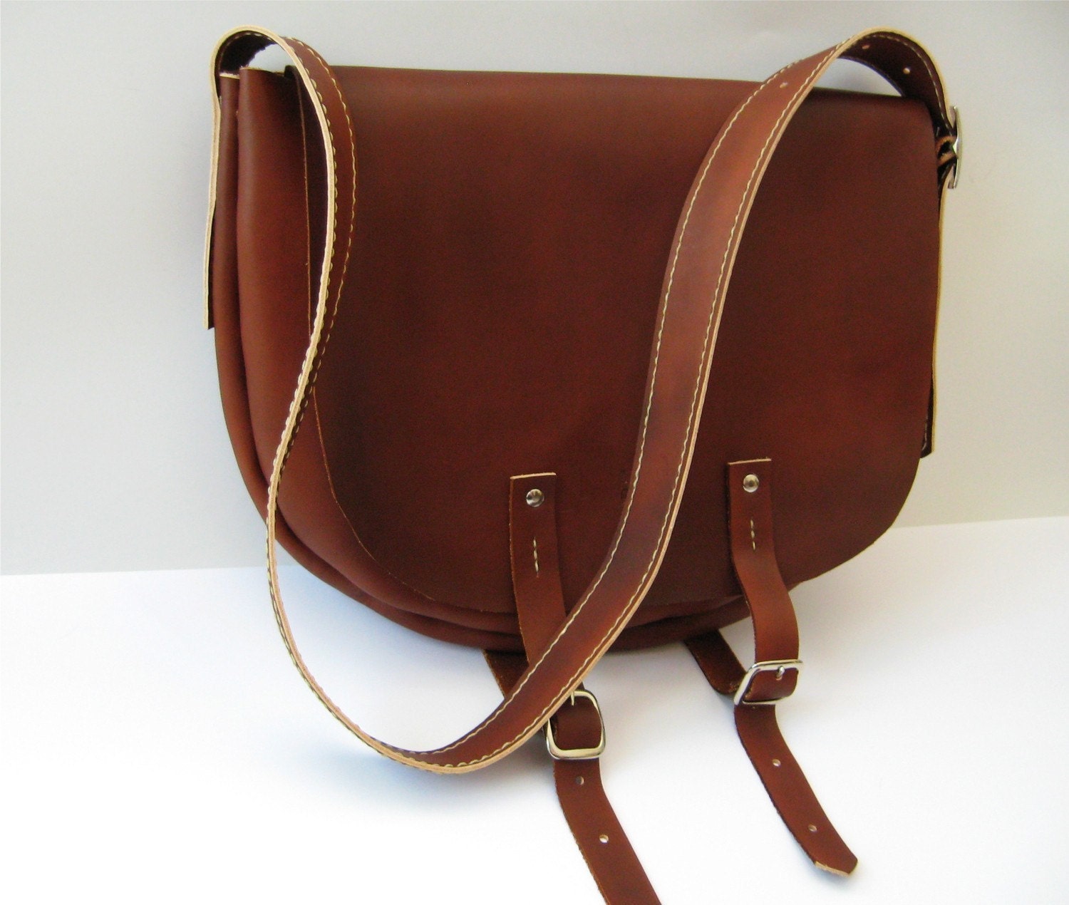 Oxblood Leather Messenger Bag