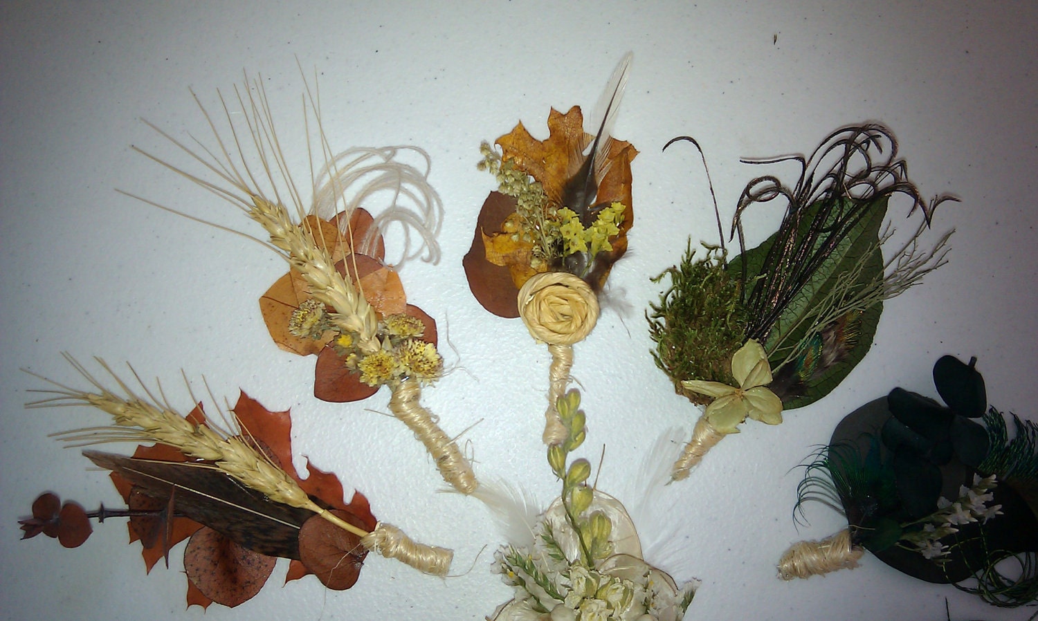 Natural Boutonniere You Pick Style and Color - Rustic, Woodland, Ecofriendy