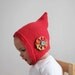 iddy Biddy Pixie Bonnet - Coral Pink - Vintage Inspired Baby or Toddler Knit Hat